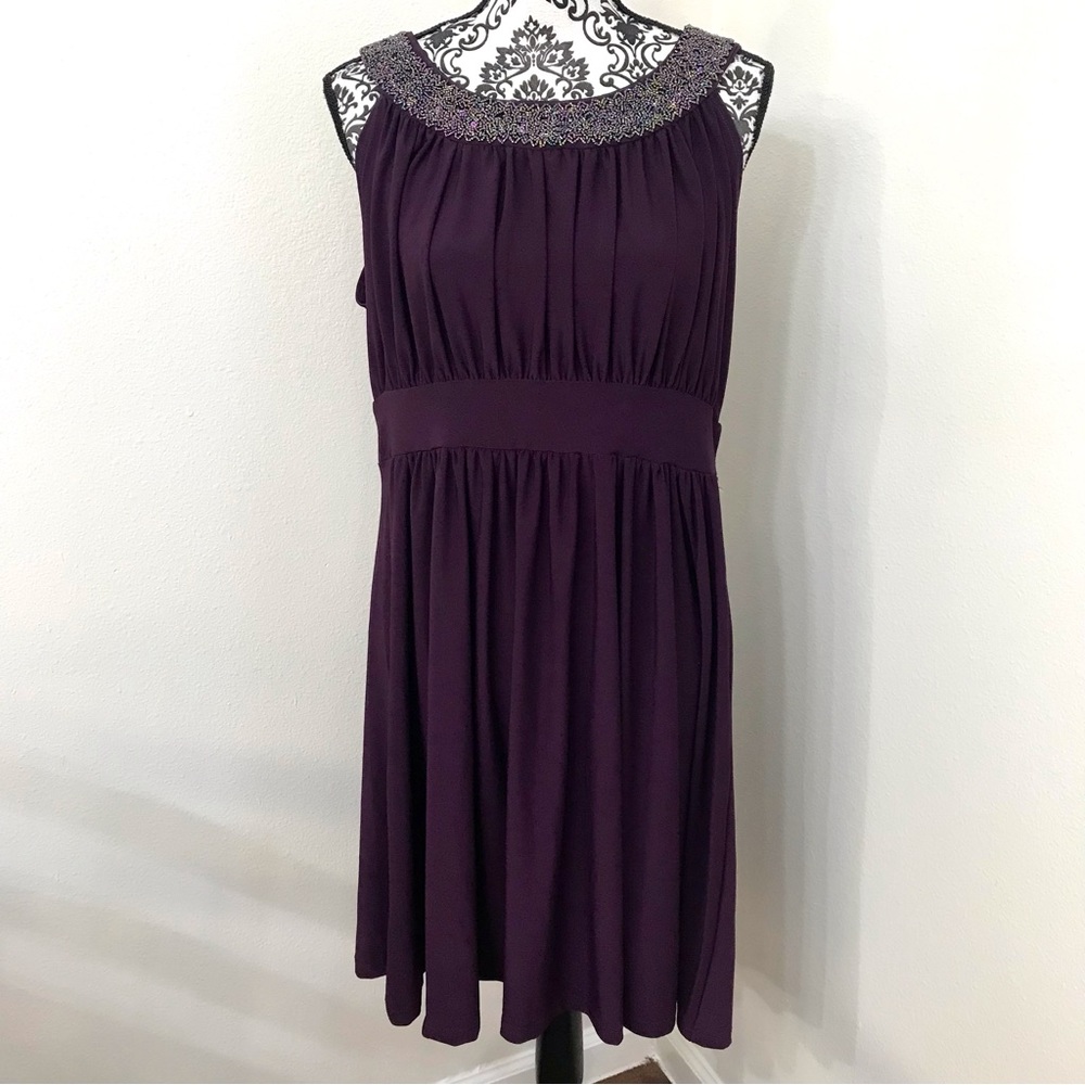 [Plus Size] Hanni Women Purple Round Neck Sleeveless Dress size 2XP